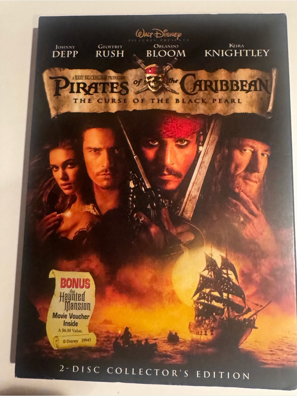 Pirates of the Caribbean the curse of the black pearl 2disc DVD Johnny Depl
